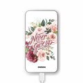 Batterie verre trempé 8000mAh Never give up Motif Ecriture Tendance Evetane