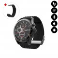 Montre connectée Bluetooth avec podomètre, mesure de fréquence cardiaque, suivi d'activité sportive IP68 noire avc braceletoff