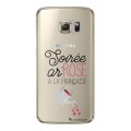 Coque Samsung Galaxy S6 Edge rigide transparente Soirée ar'rosé Dessin La Coque Francaise
