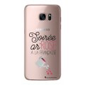 Coque Samsung Galaxy S7 rigide transparente Soirée ar'rosé Dessin La Coque Francaise
