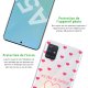 Coque Samsung Galaxy A51 silicone transparente Pluie de Bonheur Rose ultra resistant Protection housse Motif Ecriture Tendance La Coque Francaise