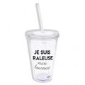 Mug transparente Raleuse Mais Heureuse