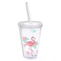 Mug transparente Flamant Rose Graphique