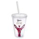Mug transparent avec paille en plastique Yeux De Biche
