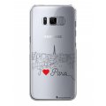 Coque Samsung Galaxy S8 rigide transparente J'aime Paris Dessin La Coque Francaise