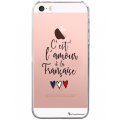 Coque iPhone SE / 5S / 5 rigide transparente C'est l'amour Dessin La Coque Francaise