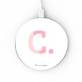 Chargeur Induction contour argent blanc Initiale C La Coque Francaise