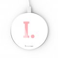 Chargeur Induction contour argent blanc Initiale I La Coque Francaise