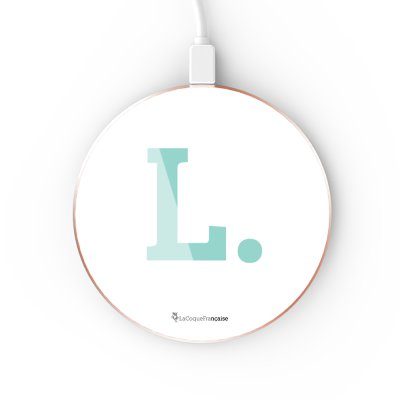 Chargeur Induction contour gold blanc Initiale L La Coque Francaise