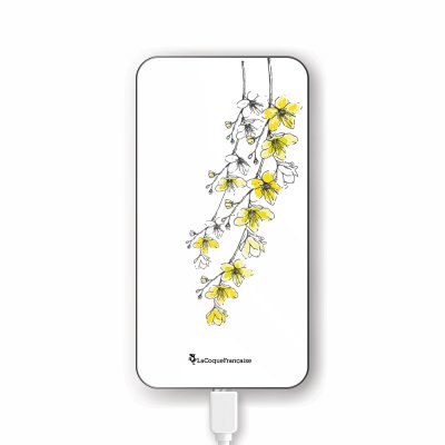 Batterie en verre trempé universel 8000mAh Fleurs Cerisiers Motif Ecriture Tendance La Coque Francaise