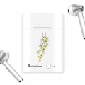 Ecouteurs Sans Fil Bluetooth Argent argent Fleurs Cerisiers Ecriture Tendance et Design La Coque Francaise.