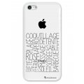Coque iPhone 5C rigide transparente Les mots de l'été Dessin La Coque Francaise