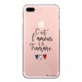 Coque iPhone 7 Plus/ 8 Plus rigide transparente C'est l'amour Dessin La Coque Francaise