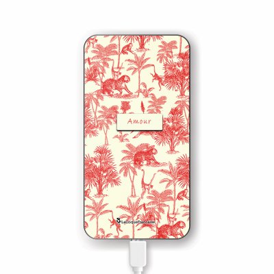 Batterie en verre trempé universel 8000mAh Botanic Amour Motif Ecriture Tendance La Coque Francaise