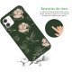 Coque iPhone 11 Silicone Liquide Douce vert kaki Fleurs Blanches La Coque Francaise.