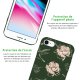 Coque iPhone 7/8/ iPhone SE 2020 Silicone Liquide Douce vert kaki Fleurs Blanches La Coque Francaise.