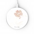 Chargeur Induction contour argent blanc Fleurs Blanches La Coque Francaise