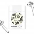 Ecouteurs Sans Fil Bluetooth Argent argent Botanic Evasion Ecriture Tendance et Design La Coque Francaise.