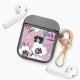 Housse pour airpods silicone liquide noir Fleurs parme Motif Ecriture Tendance La Coque Francaise