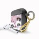 Housse pour airpods silicone liquide noir Fleurs parme Motif Ecriture Tendance La Coque Francaise