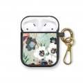 Housse pour airpods silicone liquide noir Fleurs vert d'eau Motif Ecriture Tendance La Coque Francaise