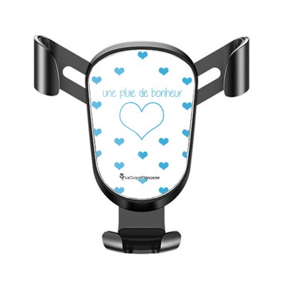 Support téléphone voiture Pluie de Bonheur Bleu Motif Ecriture Tendance La Coque Francaise