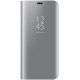 Etui Coque Samsung Galaxy A51 à rabat clear view translucide Support Miroir Anti chocs Argent