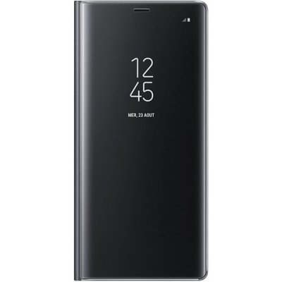 Etui Coque Huawei P30 Lite à rabat clear view translucide Support Miroir Anti chocs Noir