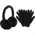 Pack hiver Kitsound noir avec casque et gants pour écrans tactiles