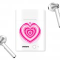 Ecouteurs Sans Fil Bluetooth Argent argent Coeur Psychédélique Rose Ecriture Tendance et Design Evetane.