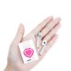 Ecouteurs Sans Fil Bluetooth Argent argent Coeur Psychédélique Rose Ecriture Tendance et Design Evetane.