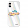 Coque iPhone 11 silicone fond holographique California Design Evetane
