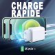 Chargeur iPhone 12 Mini ultra rapide 20 W fourni avec Cable USB-C 