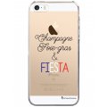 Coque iPhone SE / 5S / 5 rigide transparente Champ et Fiesta Blanc Dessin La Coque Francaise