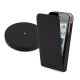 Etui clapet noir station charge pack induction iPhone 4 / 4S 