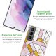 Coque Samsung Galaxy S21 5G anti-choc souple angles renforcés transparente Rose Doré Marbre Graphique Evetane.