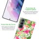 Coque Samsung Galaxy S21 5G anti-choc souple angles renforcés transparente Fleurs Tropicales Evetane.