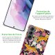 Coque Samsung Galaxy S21 5G anti-choc souple angles renforcés transparente Léopard et Fleurs Evetane.