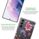 Coque Samsung Galaxy S21 5G anti-choc souple angles renforcés transparente Fleurs Multicolores Evetane.