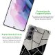 Coque Samsung Galaxy S21 5G anti-choc souple angles renforcés transparente Duo Noir-Gris Marbre Evetane.