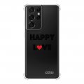 Coque Samsung Galaxy S21 Ultra 5G anti-choc souple angles renforcés transparente Happy Love Evetane.