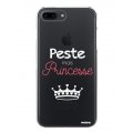 Coque iPhone 7 Plus / 8 Plus rigide transparente Peste mais Princesse blanc Dessin Evetane