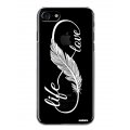 Coque iPhone 7/8/ iPhone SE 2020 rigide transparente Love life blanc Dessin Evetane
