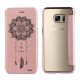 Etui de protection effet cuir Galaxy S7 Edge  -  Doré rose  - Tattoo