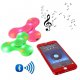 Fidget Spinner bleu avec Haut Parleur sans fil bluetooth et LED 