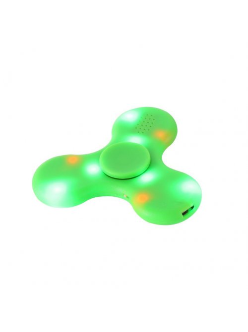 Fidget Spinner vert avec Haut Parleur sans fil bluetooth et LED -  Coquediscount