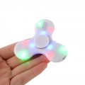 Fidget Spinner blanc avec Haut Parleur sans fil bluetooth et LED 