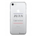 Coque iPhone 7/8/ iPhone SE 2020 rigide transparente Jaloux et capricieux Dessin La Coque Francaise