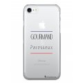 Coque iPhone 7/8/ iPhone SE 2020 rigide transparente Gourmand et paresseux Dessin La Coque Francaise