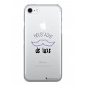 Coque iPhone 7/8/ iPhone SE 2020 rigide transparente Moustache de luxe Dessin La Coque Francaise